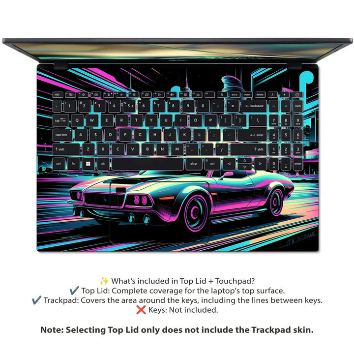 Acer Laptop Skin - Neon Muscle Car