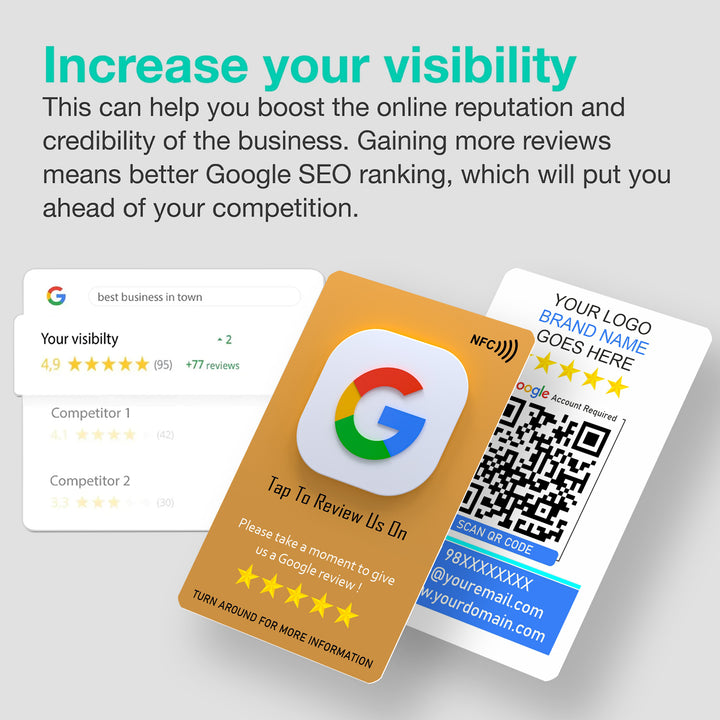 Google Review Card Golden