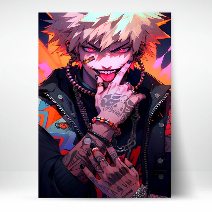 Metal Poster - Anime Smiling Rebel