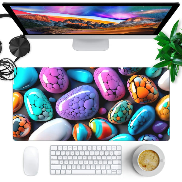 Anti-Slip Desk Mat Gaming Mouse Pad - Colorful Pebbles CP29