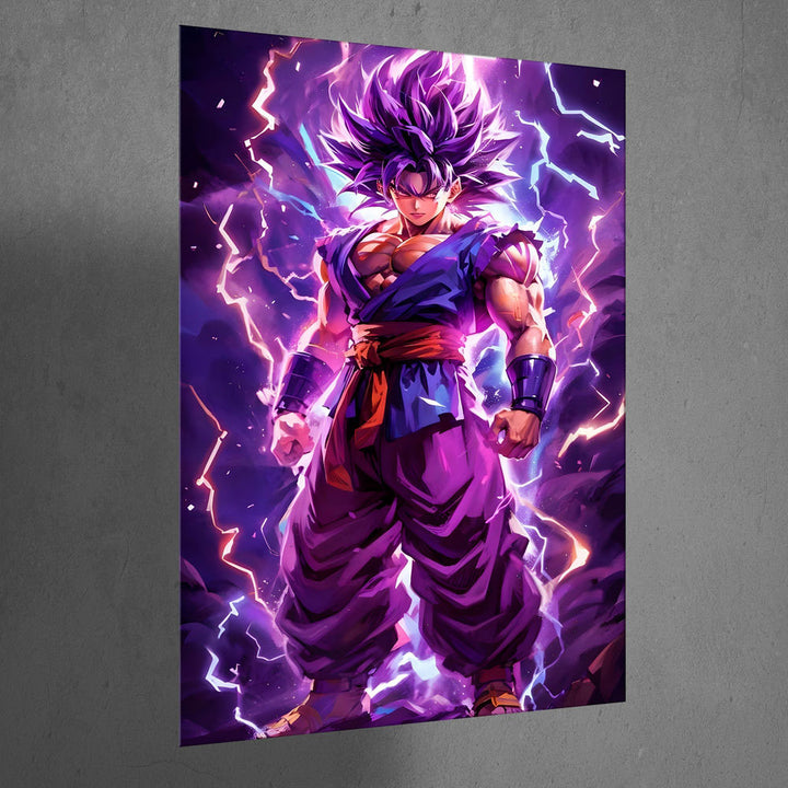 Metal Poster - Anime Goku Purple