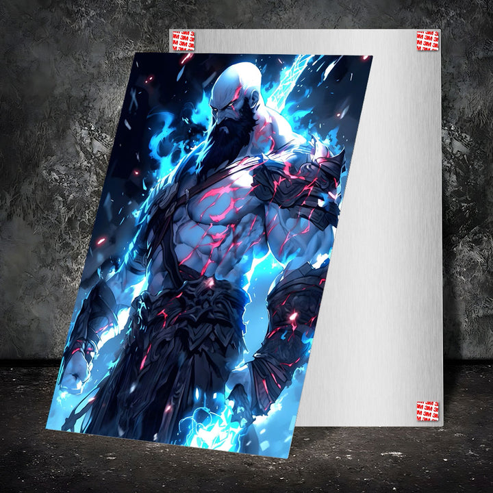 Metal Poster - Monster killer Blue Fire Hero