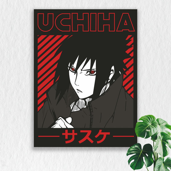 Self Adhesive Textured Vinyl Poster Uchiha Sasuke Naruto