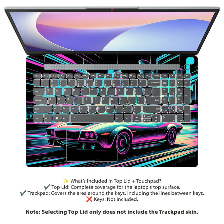 Lenovo Laptop Skin - Neon Muscle Car