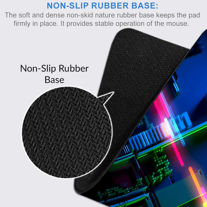 Anti-Slip Desk Mat Gaming Mouse Pad - Futuristic Neon Grid Topography