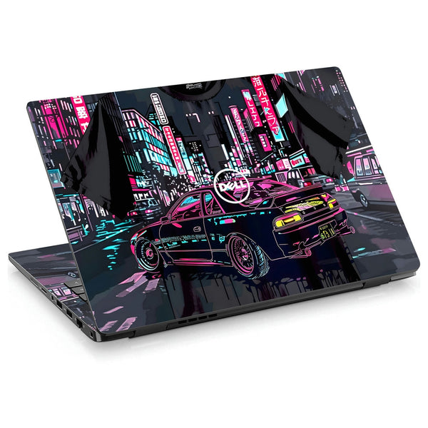 Dell Laptop Skin - Cyberpunk City Drive