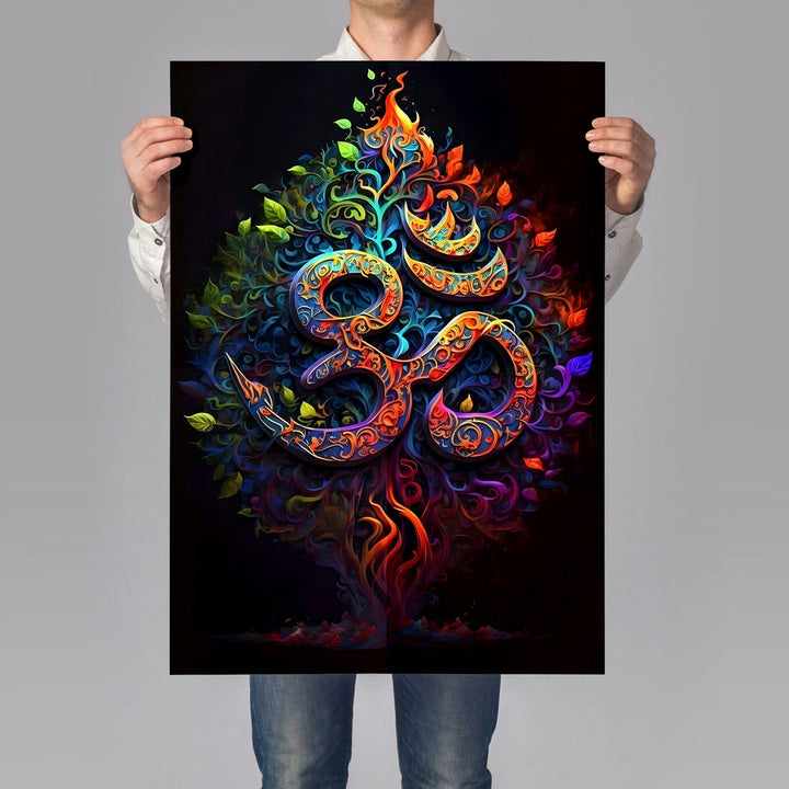 Self Adhesive Textured Vinyl Poster Sacred Om