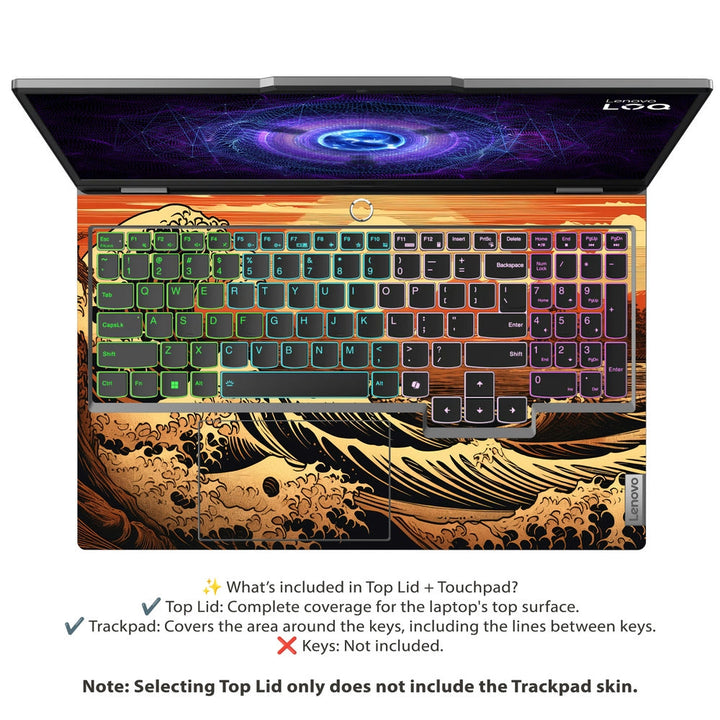 Laptop Skin - Golden Wave Serenity