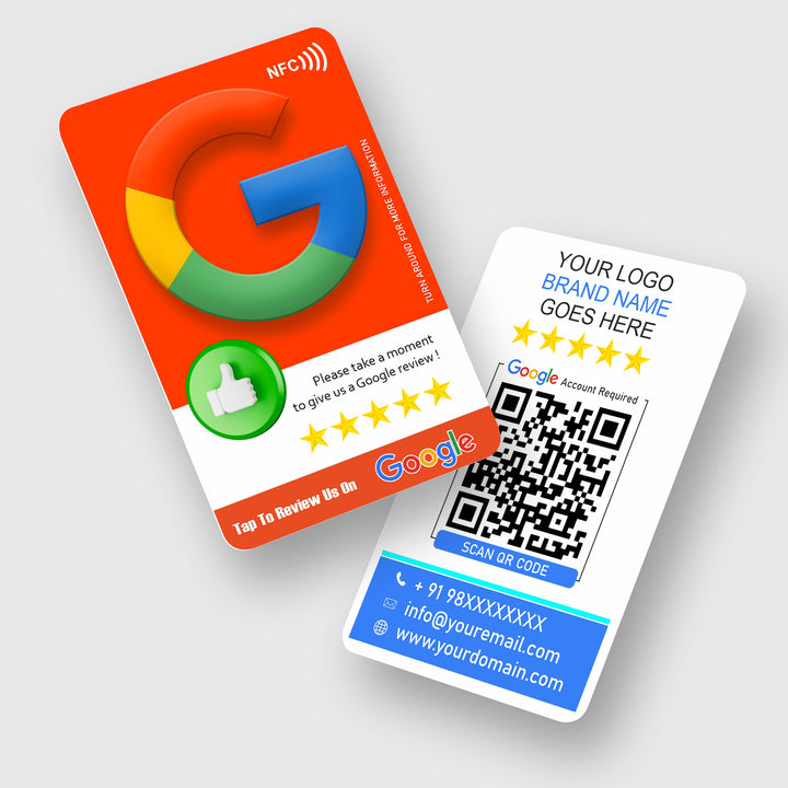 Google Review Card Bright Red