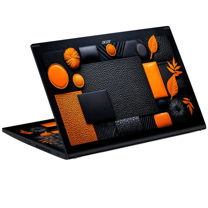 Acer Laptop Skin - Black and Orange Futuristic Layout