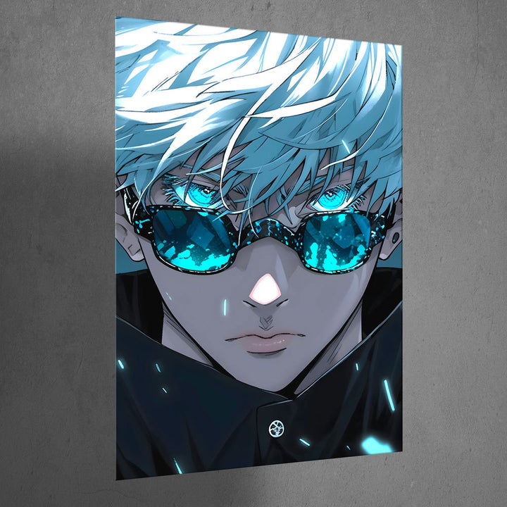 Metal Poster - Anime White Haired Hero