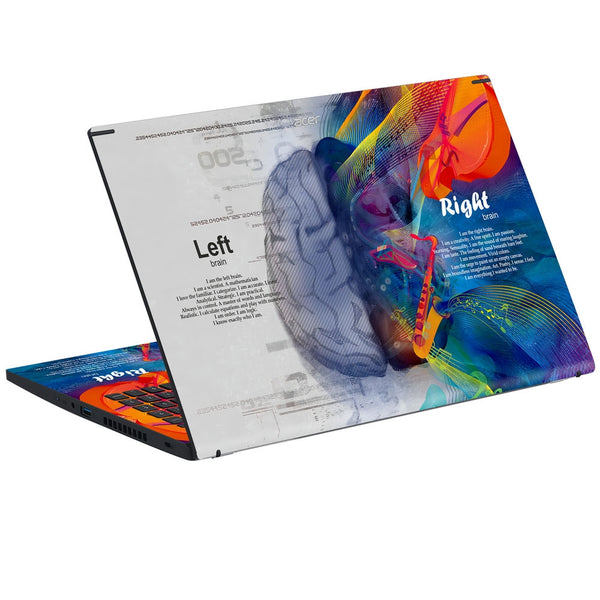 Acer Laptop Skin - Left Right Blue Brain