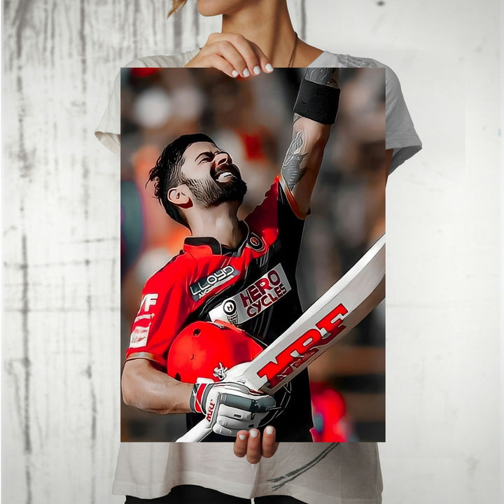 Metal Poster - Indian Cricketer Virat Kohli VK09