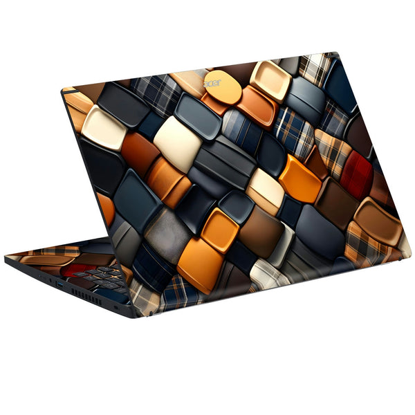 Acer Laptop Skin - Copper and Blue Woven Abstract