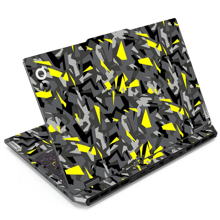 Lenovo LOQ Laptop Skin - Yellow Sparkle on Black Grey