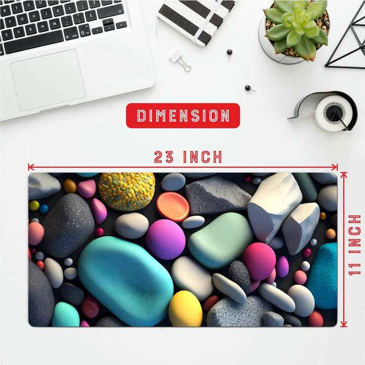 Anti-Slip Desk Mat Gaming Mouse Pad - Colorful Pebbles CP22