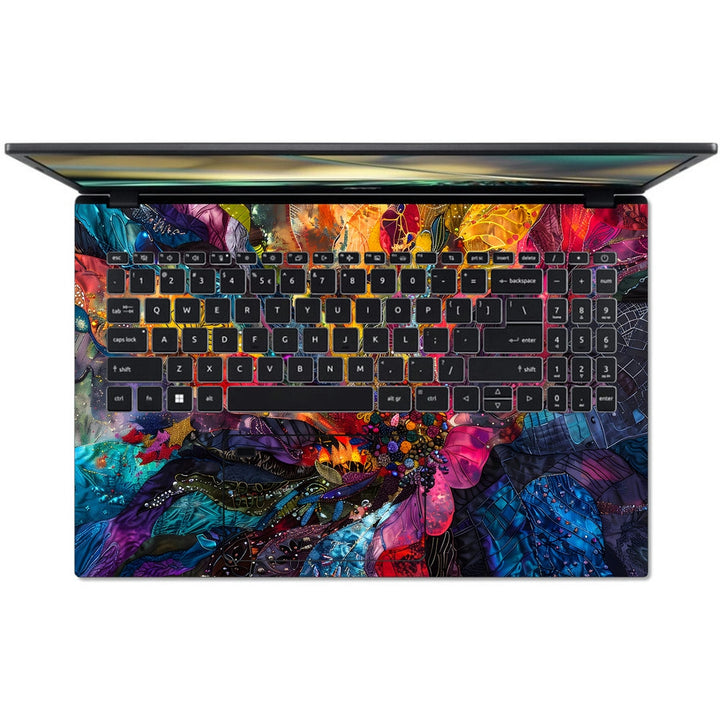 Acer Laptop Skin - Colorful Smoke and Fire Abstract