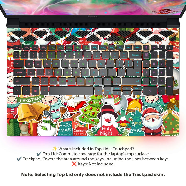 Dell Laptop Skin - Christmas Santa Sticker Bomb