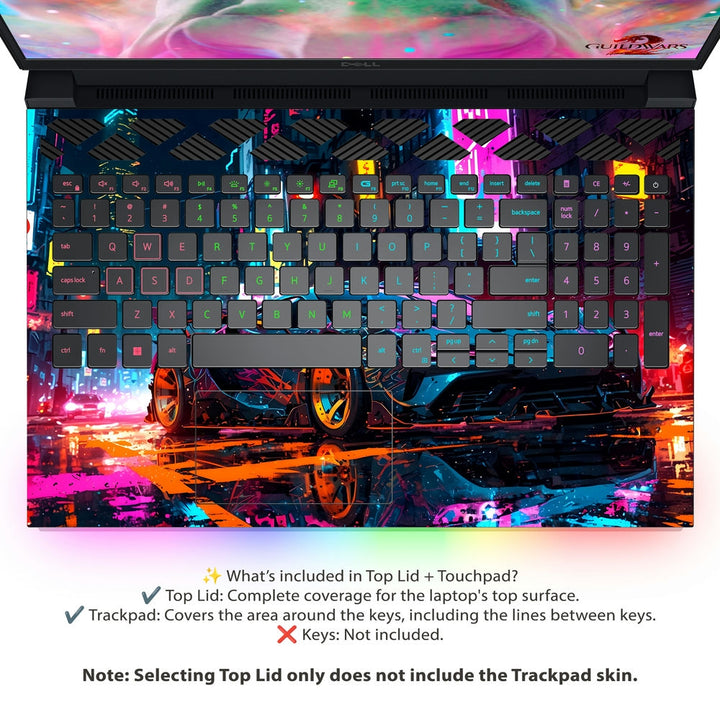 Dell Laptop Skin - Neon Supercar Chase