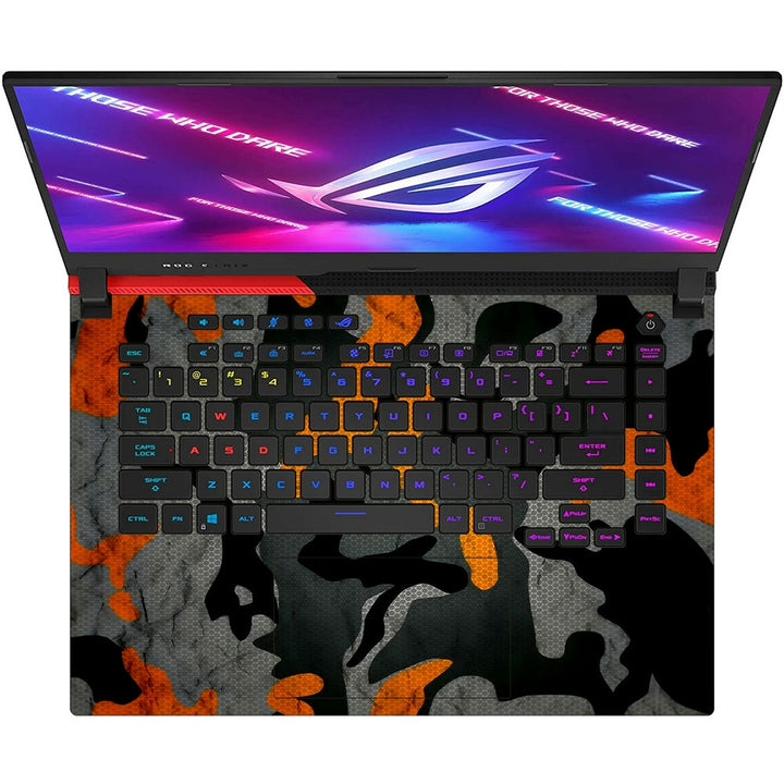 Asus Laptop Skin - Black Orange Camouflage