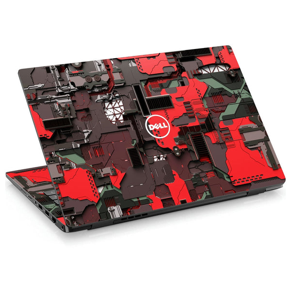 Dell Laptop Skin - Tech Red Geometric