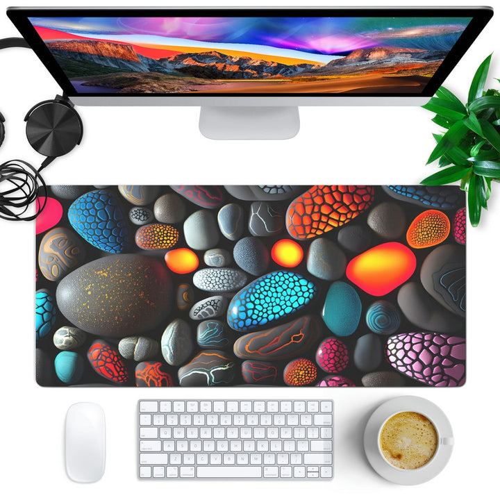 Anti-Slip Desk Mat Gaming Mouse Pad - Colorful Pebbles CP03