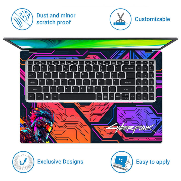 Laptop Skin - Cyberpunk Digital Vortex