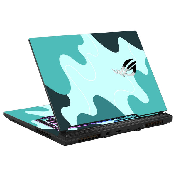 Asus Laptop Skin - Turquoise Abstract Waves Pattern