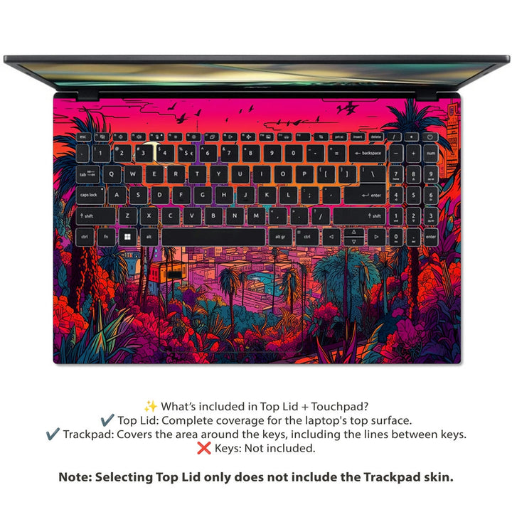 Acer Laptop Skin - Neon Cityscape Glow