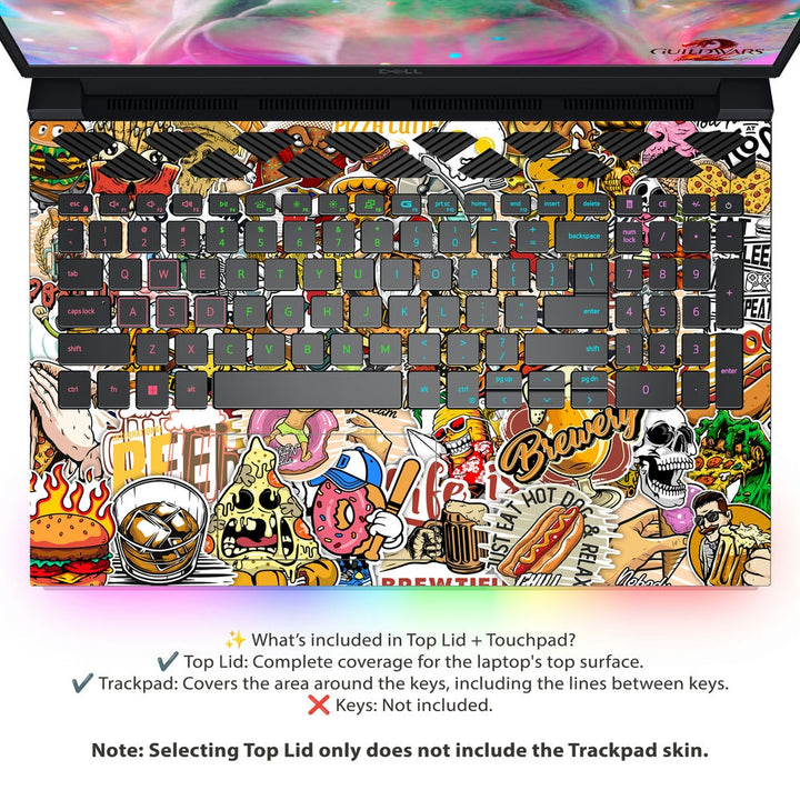 Dell Laptop Skin - Pizza Sticker Bomb