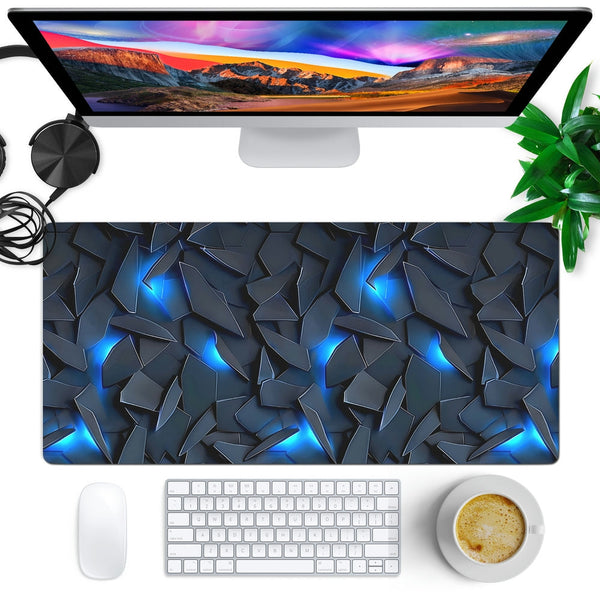 Anti-Slip Desk Mat Gaming Mouse Pad - Blue Fractals