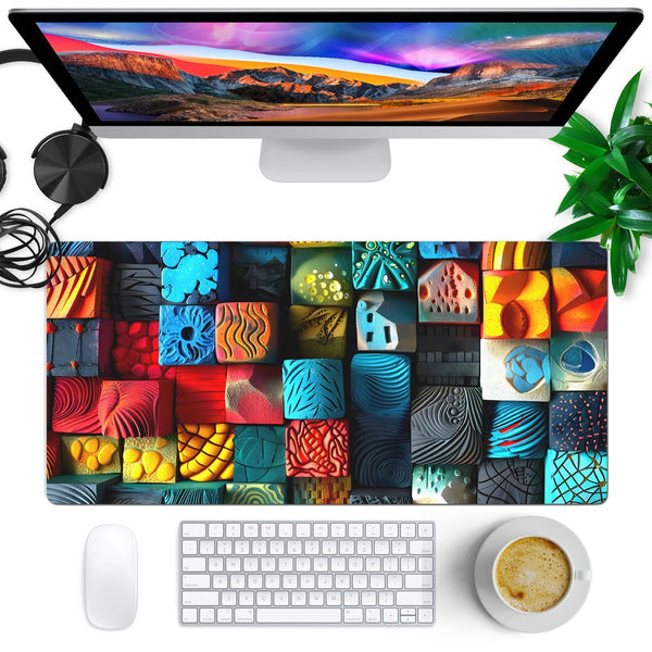 Anti-Slip Desk Mat Gaming Mouse Pad - Colorful Pebbles CP32