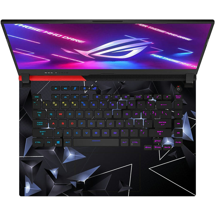 Asus Laptop Skin - Black Metallic Polygonal Design