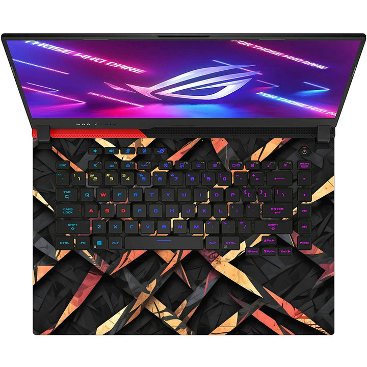 Asus Laptop Skin - Red and Black Braided Abstract