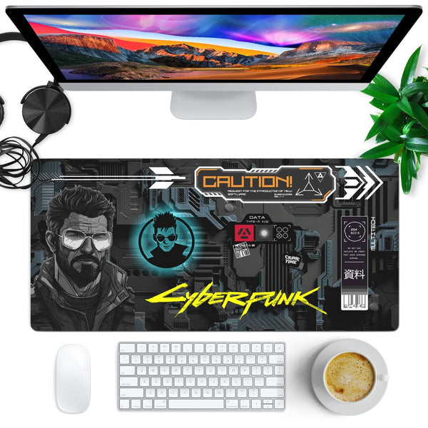 Anti-Slip Desk Mat Gaming Mouse Pad - Cyberpunk Rogue Circuit