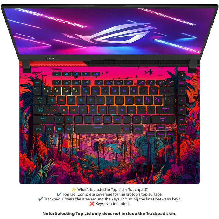 Asus Laptop Skin - Neon Cityscape Glow