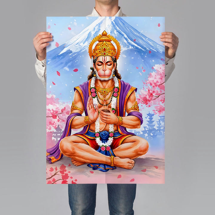 Self Adhesive Textured Vinyl Poster Lord Hanuman Divine Protector