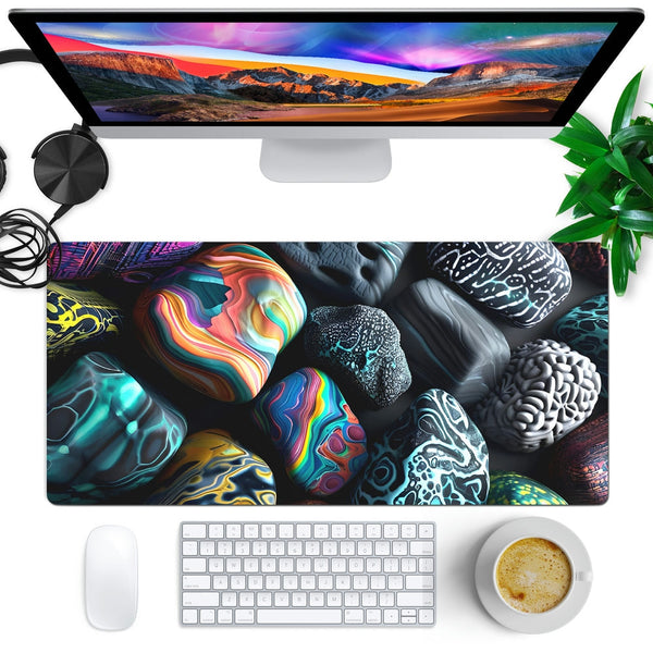 Anti-Slip Desk Mat Gaming Mouse Pad - Colorful Pebbles CP19