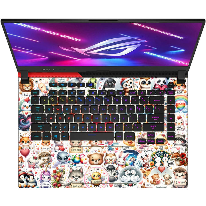 Asus Laptop Skin - I Love You Sticker Bomb