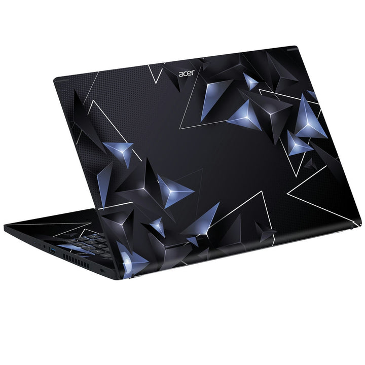 Acer Laptop Skin - Black Metallic Polygonal Design