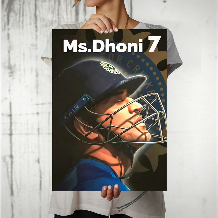 Metal Poster - Indian Cricketer MS Dhoni MS07