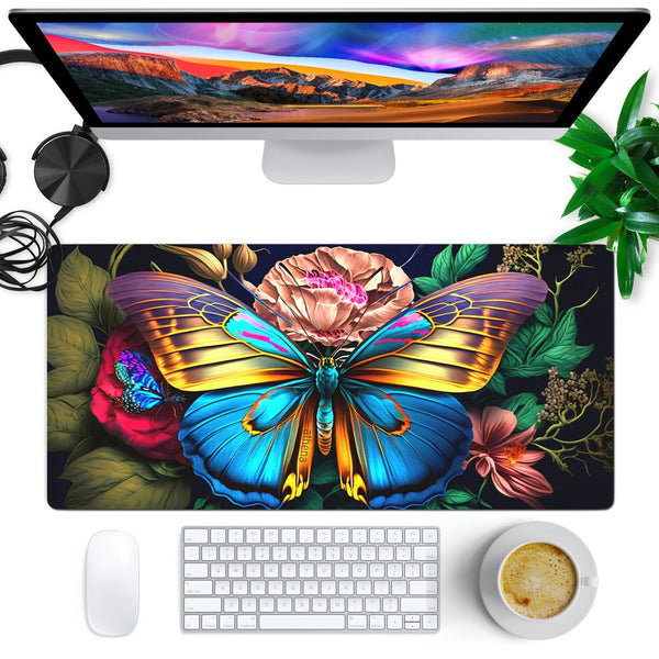 Anti-Slip Desk Mat Gaming Mouse Pad - Butterfly on a Flower