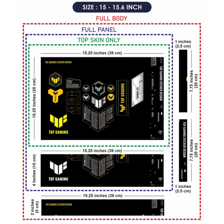 Laptop Skin - TUF Gaming Yellow Black Design