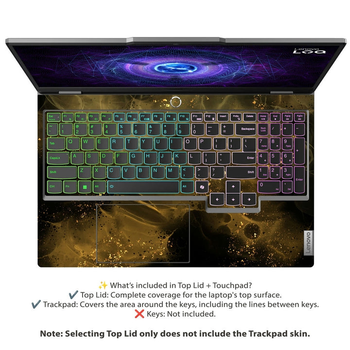 Laptop Skin - Golden Abstract Liquid