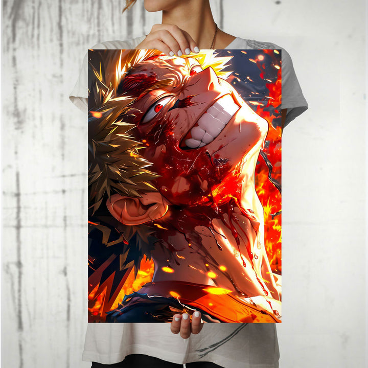 Metal Poster - Anime Fiery Rage