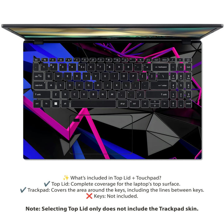 Acer Laptop Skin - Sharp Neon Angles