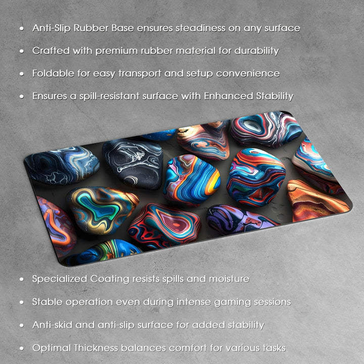 Anti-Slip Desk Mat Gaming Mouse Pad - Colorful Pebbles CP20