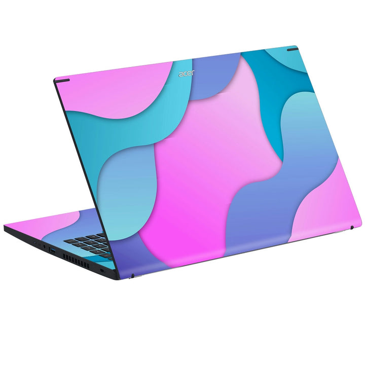 Acer Laptop Skin - Pink and Blue Flowing Fluid Art