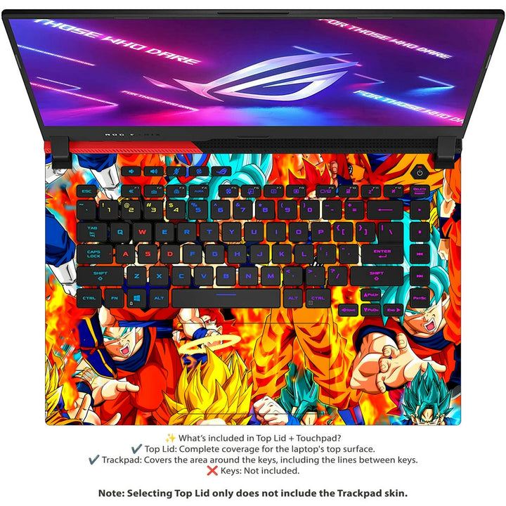 Asus Laptop Skin - Dragon Ball Super Saiyans