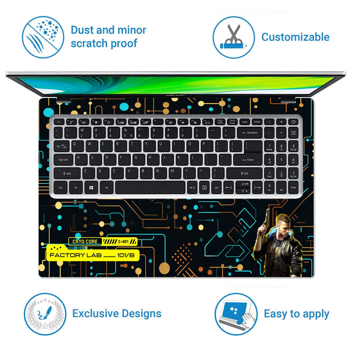 Laptop Skin - Cyberpunk Cyber Grid